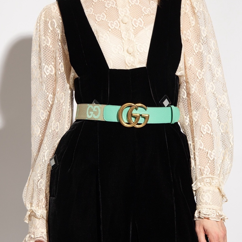 Gucci Women Size Marmont Jumbo GG Canvas Wide Belt - Picture 8 of 8